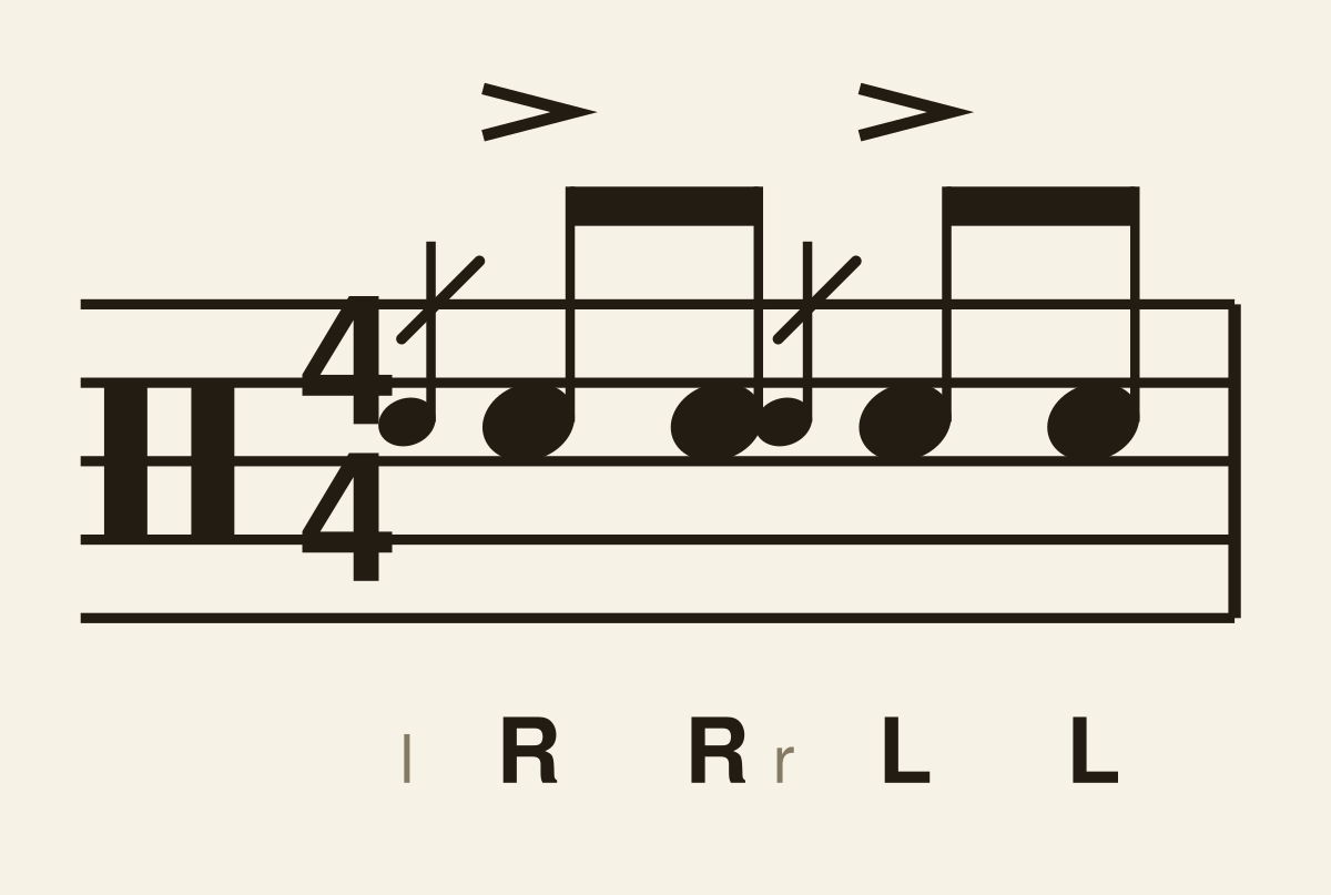 Flam Tap drum notation