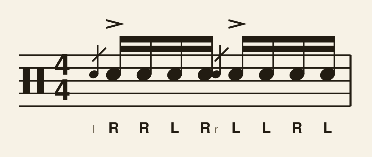 Single Flammed Mill drum notation