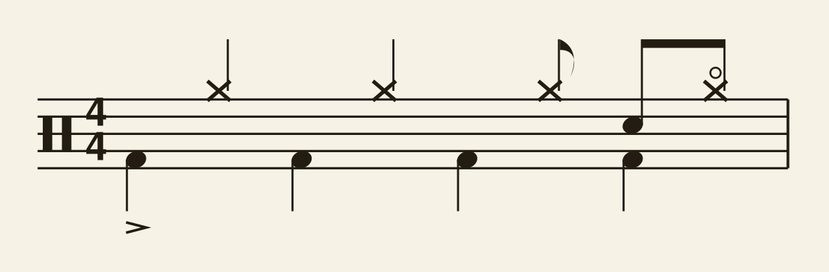 Techno Pattern drum notation